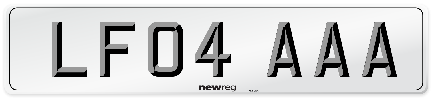 LF04 AAA Number Plate from New Reg